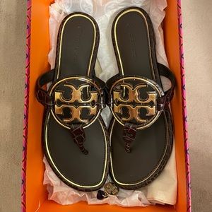NWT Tory Burch Miller Coco Bark/Croco Emboss
